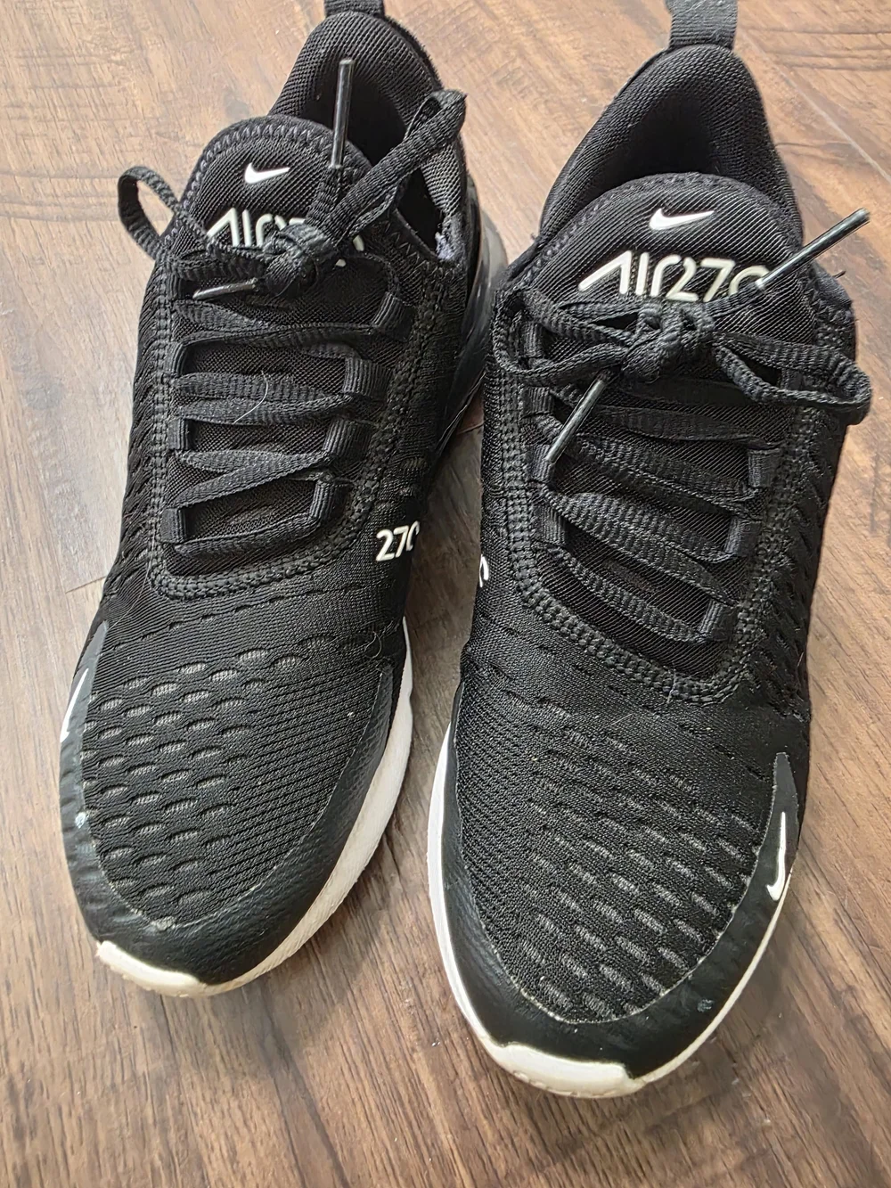 Nike Air Max 270 GS Big Kids 7Y Black White 943345-001 Sneakers